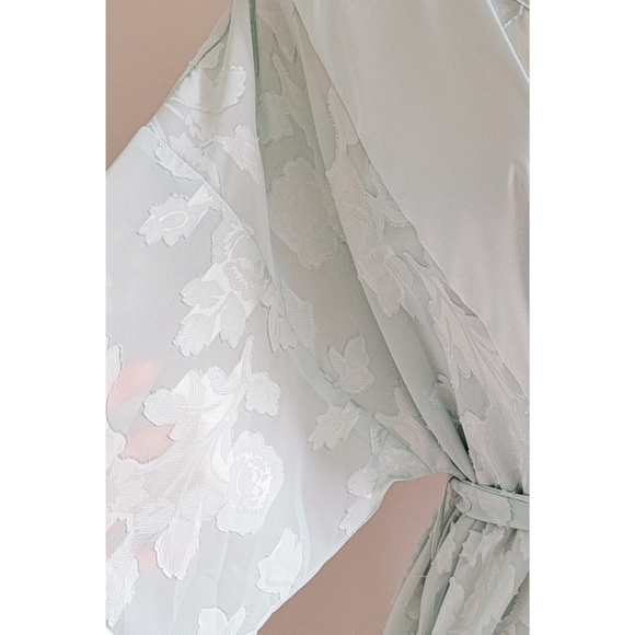 Vintage Sheer Floral Two Piece Robe & Slip Matching Set L.A. Intimates Nightgown - Picture 14 of 16